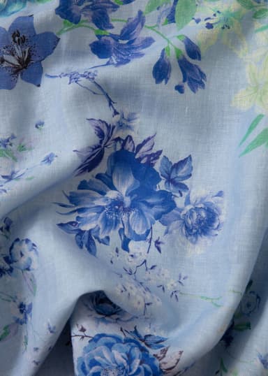 CORINE Langermet blomstret kjole - Blå 6 - Indiska