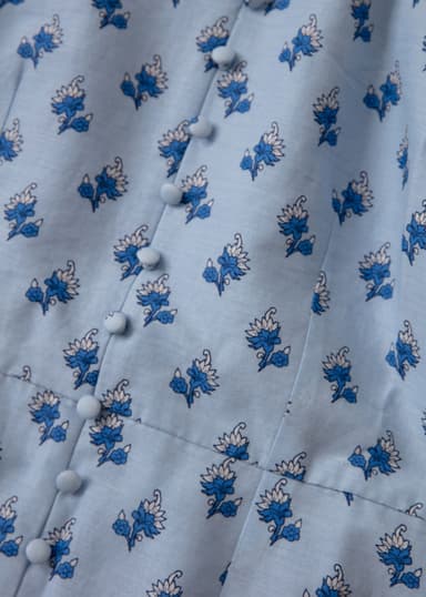 DEWAN Lang butti-mønstret kjole - Blå 6 - Indiska