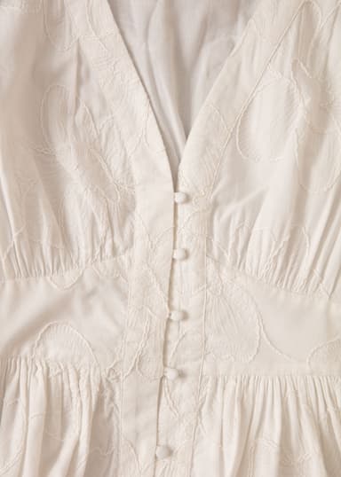 RIANNA Brodert puffermet kjole - Hvit 7 - Indiska