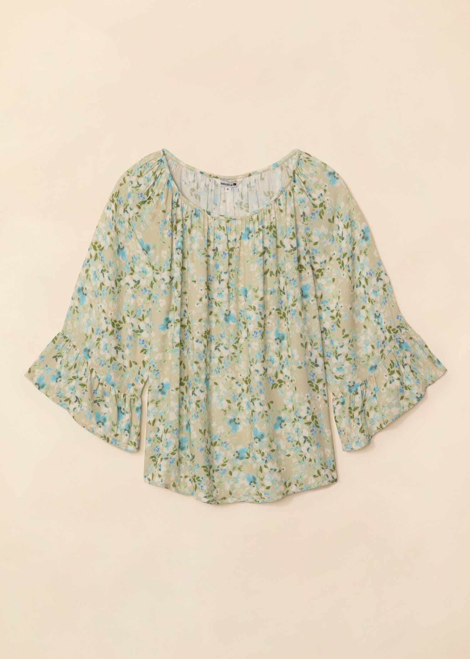 DOLLIE Bluse med 3/4 ermer - Grønn 5 - Indiska