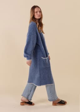 VANESSA STITCH CARDIGAN - BLUE