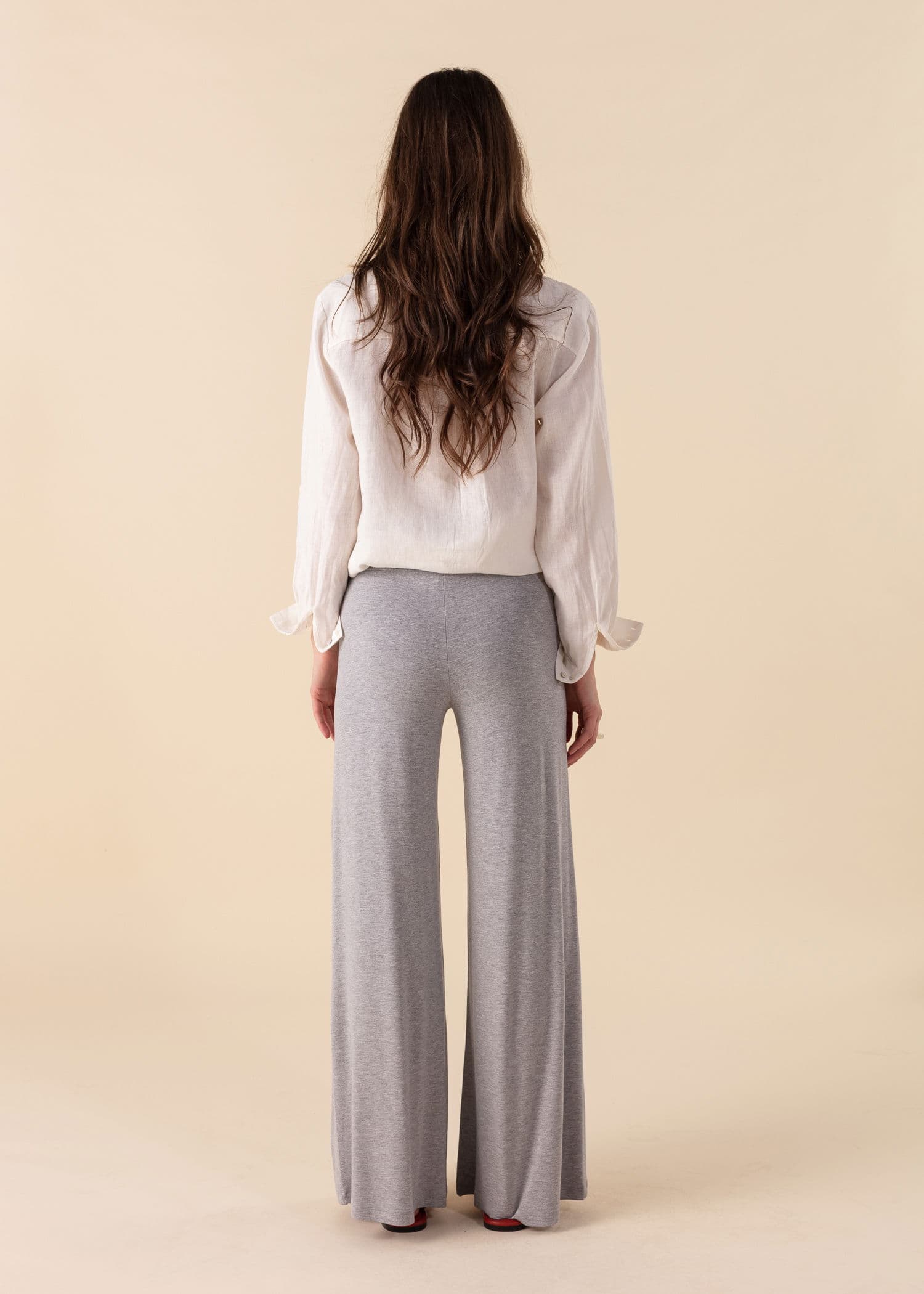 LILLEMOR Vide bukser med høy midje - Grå 3 - Indiska