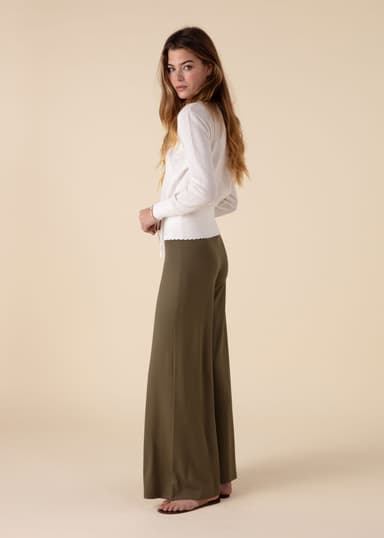 LILLEMOR Vide bukser med høy midje - Grønn 1 - Indiska