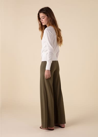 LILLEMOR Vide bukser med høy midje - Grønn 4 - Indiska