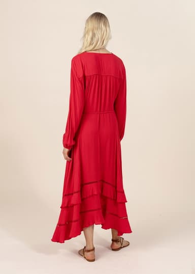 TANYA Asymmetrisk kjole - Rød 2 - Indiska