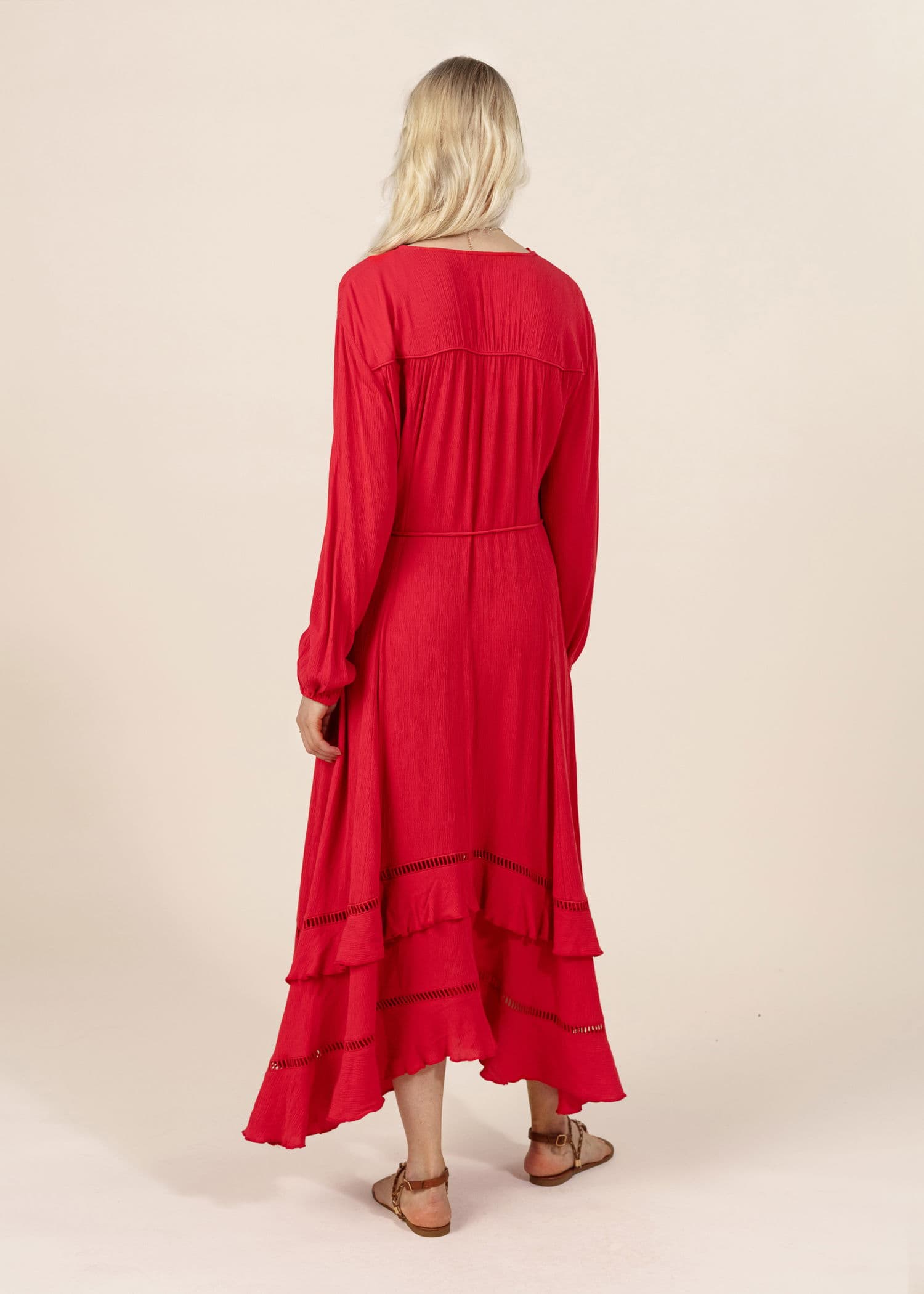 TANYA Asymmetrisk kjole - Rød 2 - Indiska