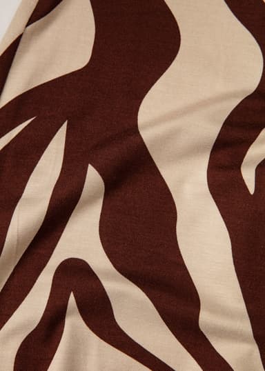 LILLEMOR Sebramønstrede vide benbukser - Brun 2 - Indiska