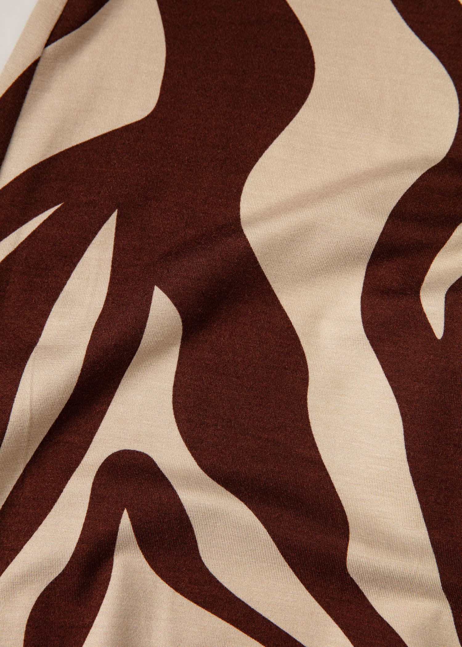 LILLEMOR Sebramønstrede vide benbukser - Brun 2 - Indiska