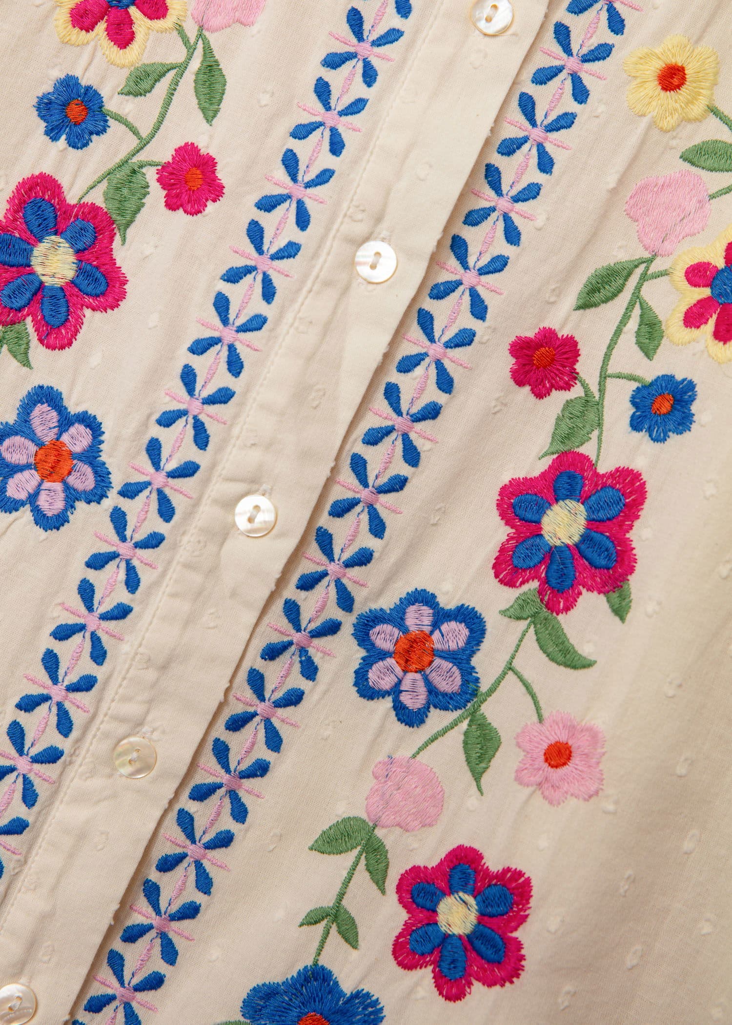 TASHA Brodert blomsterskjorte - Multi 2 - Indiska