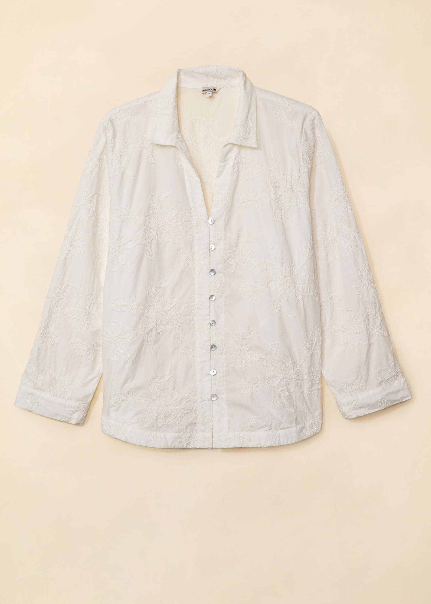 ATHINA Brodert skjorte - Hvit 1 - Indiska