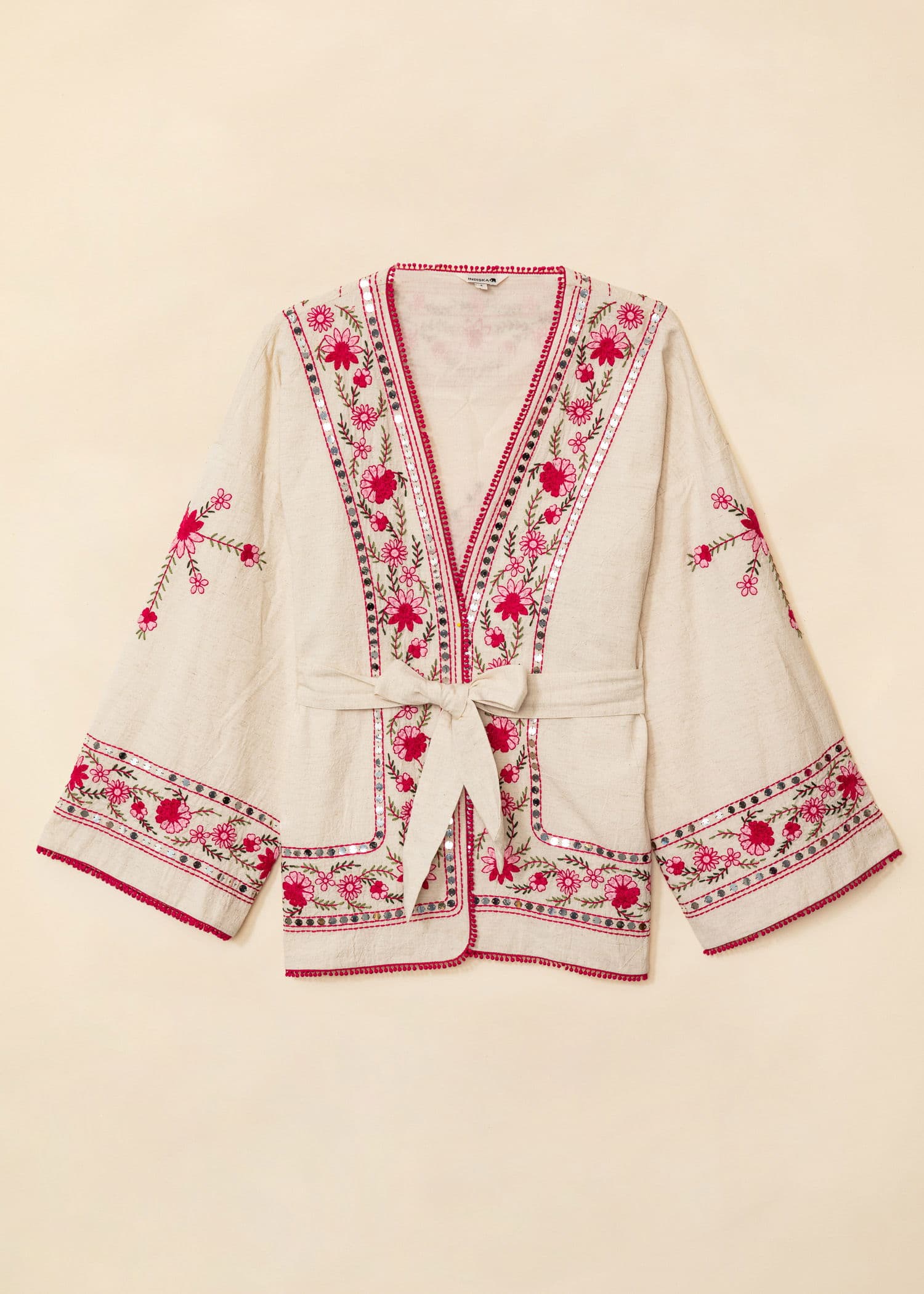 ESTER Brodert jakke med paljetter - Rosa 1 - Indiska