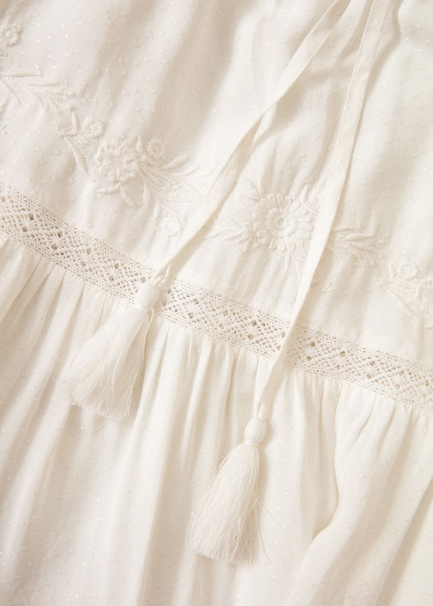 JULIETTE Brodert maksiskørt - Hvit 2 - Indiska