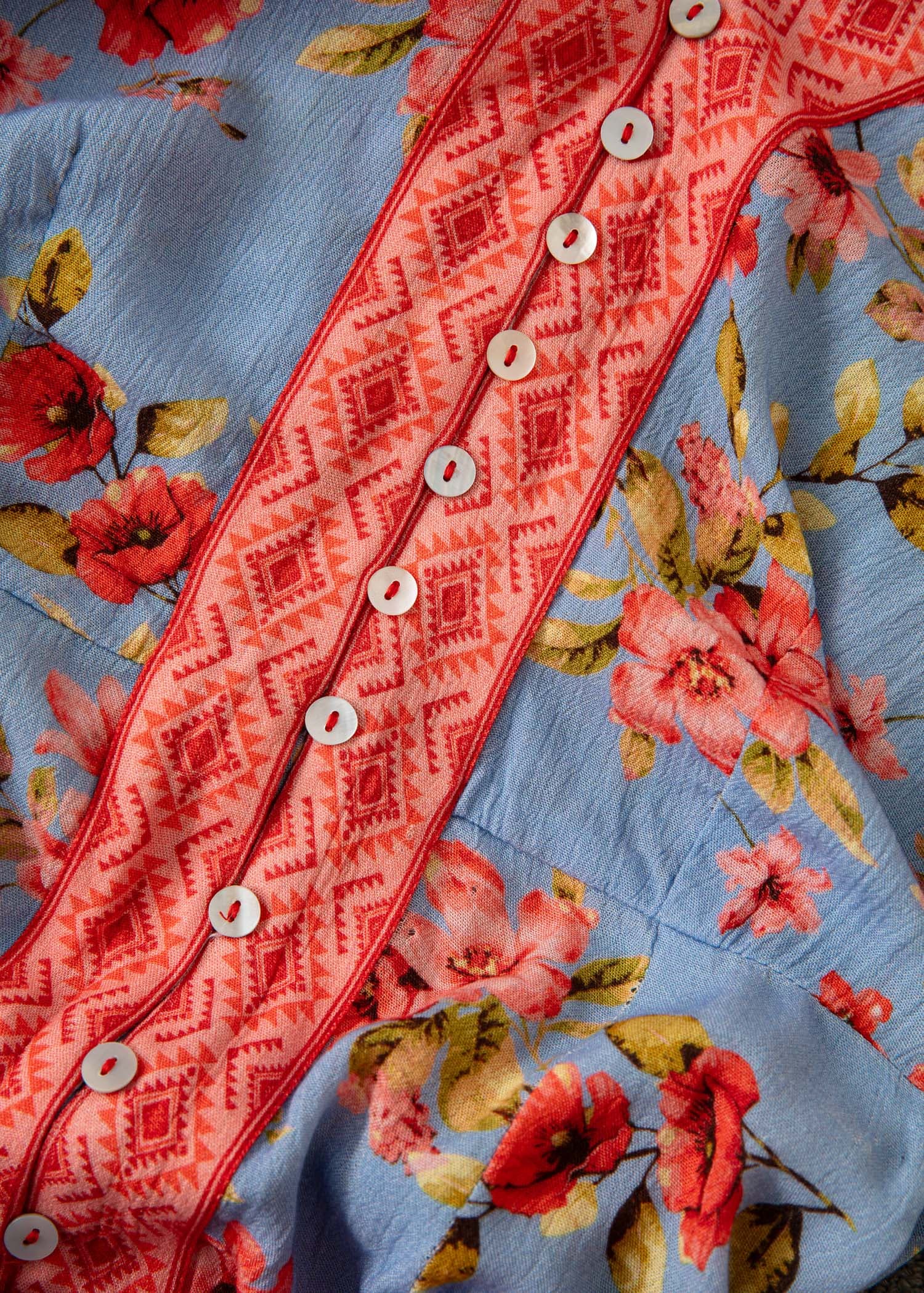 AMINA Blomstret kjole - Rosa 5 - Indiska