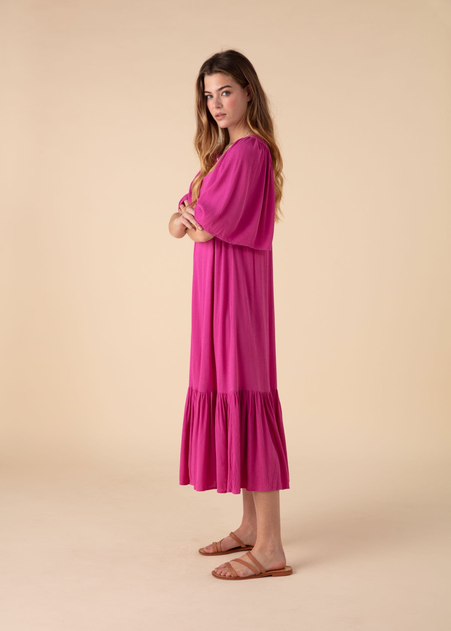 KHALO Rosa crepe kjole - Rosa 4 - Indiska