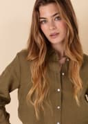 DIANA LINEN SHIRT - khaki
