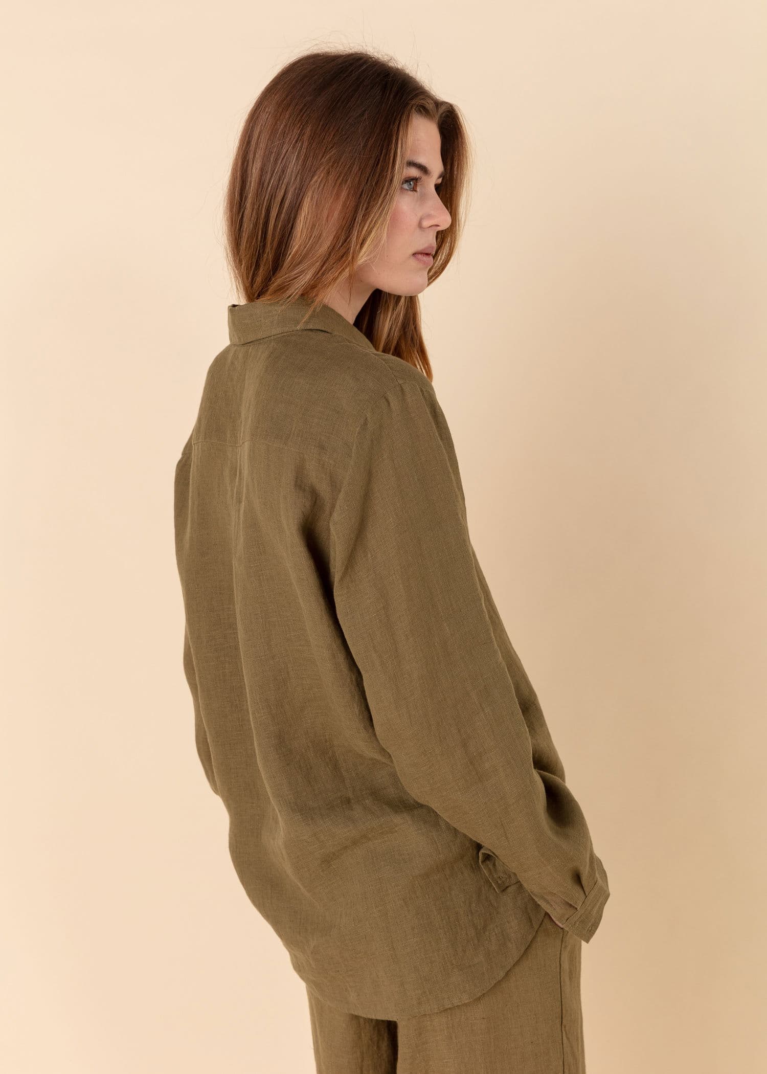 DIANA Khaki linskjorte - Grønn 3 - Indiska