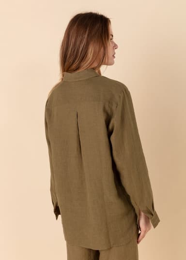 DIANA Khaki linskjorte - Grønn 4 - Indiska