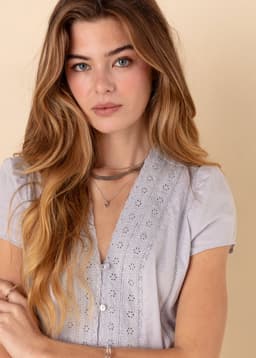 WINNIE BLOUSE - Lightblue