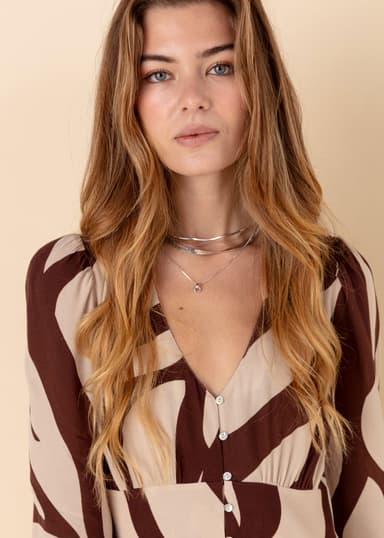 ZUDORA Lang kjole med sebratrykk - Brun 3 - Indiska