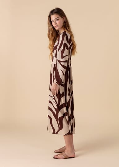 ZUDORA Lang kjole med sebratrykk - Brun 4 - Indiska