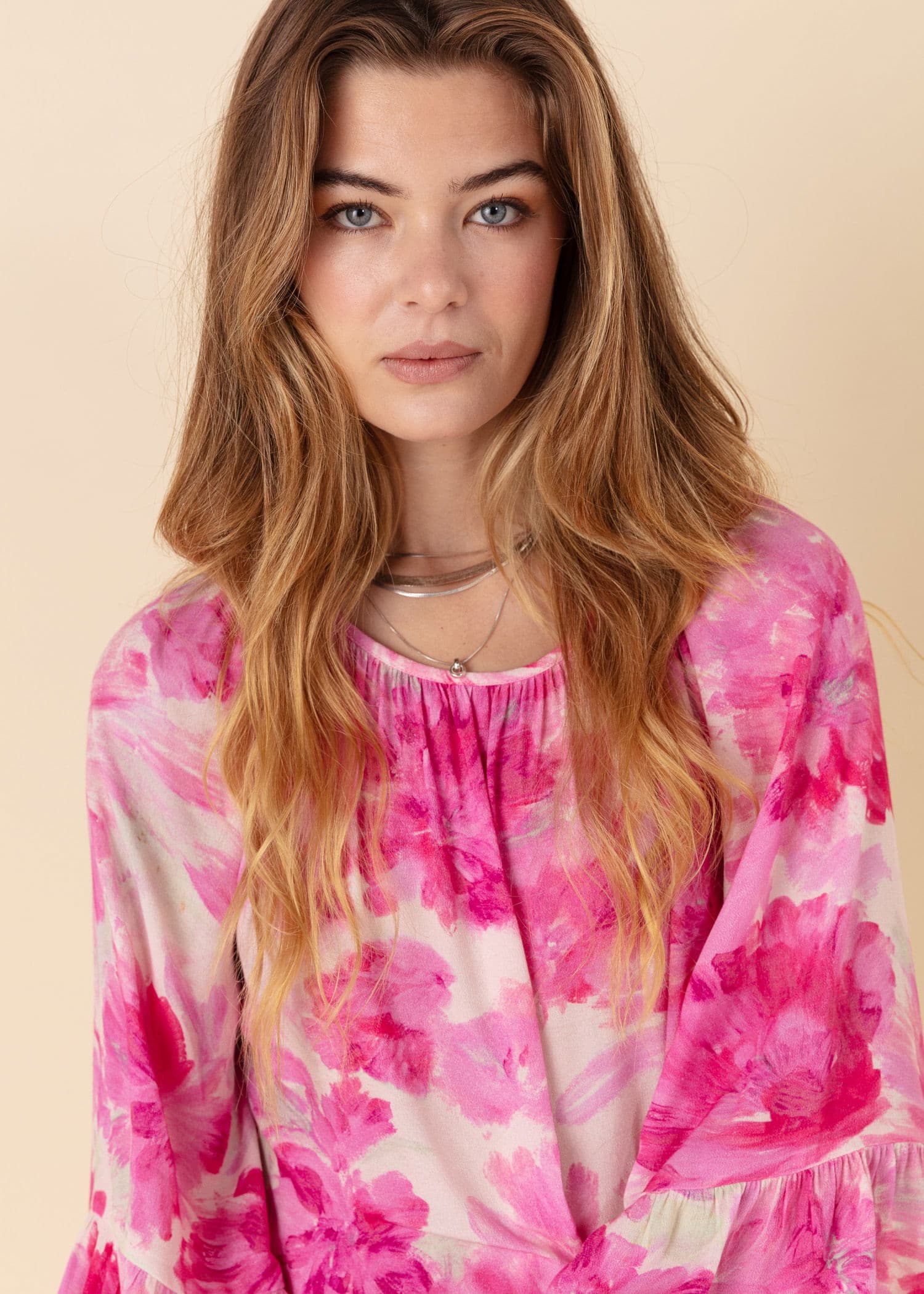 DOLLIE Mønstret bluse - Rosa 2 - Indiska