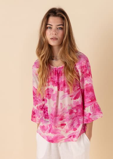 DOLLIE Mønstret bluse - Rosa 3 - Indiska