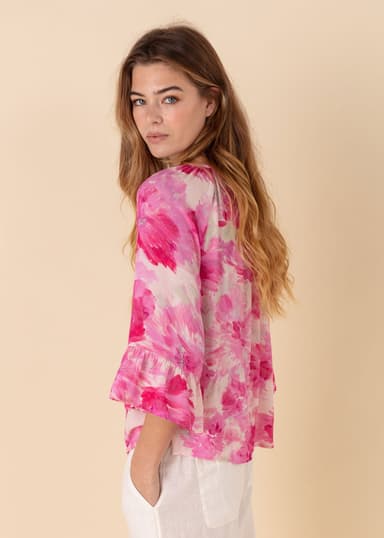 DOLLIE Mønstret bluse - Rosa 4 - Indiska