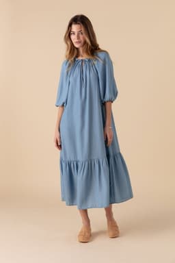 AVA TENCEL DRESS - BLUE