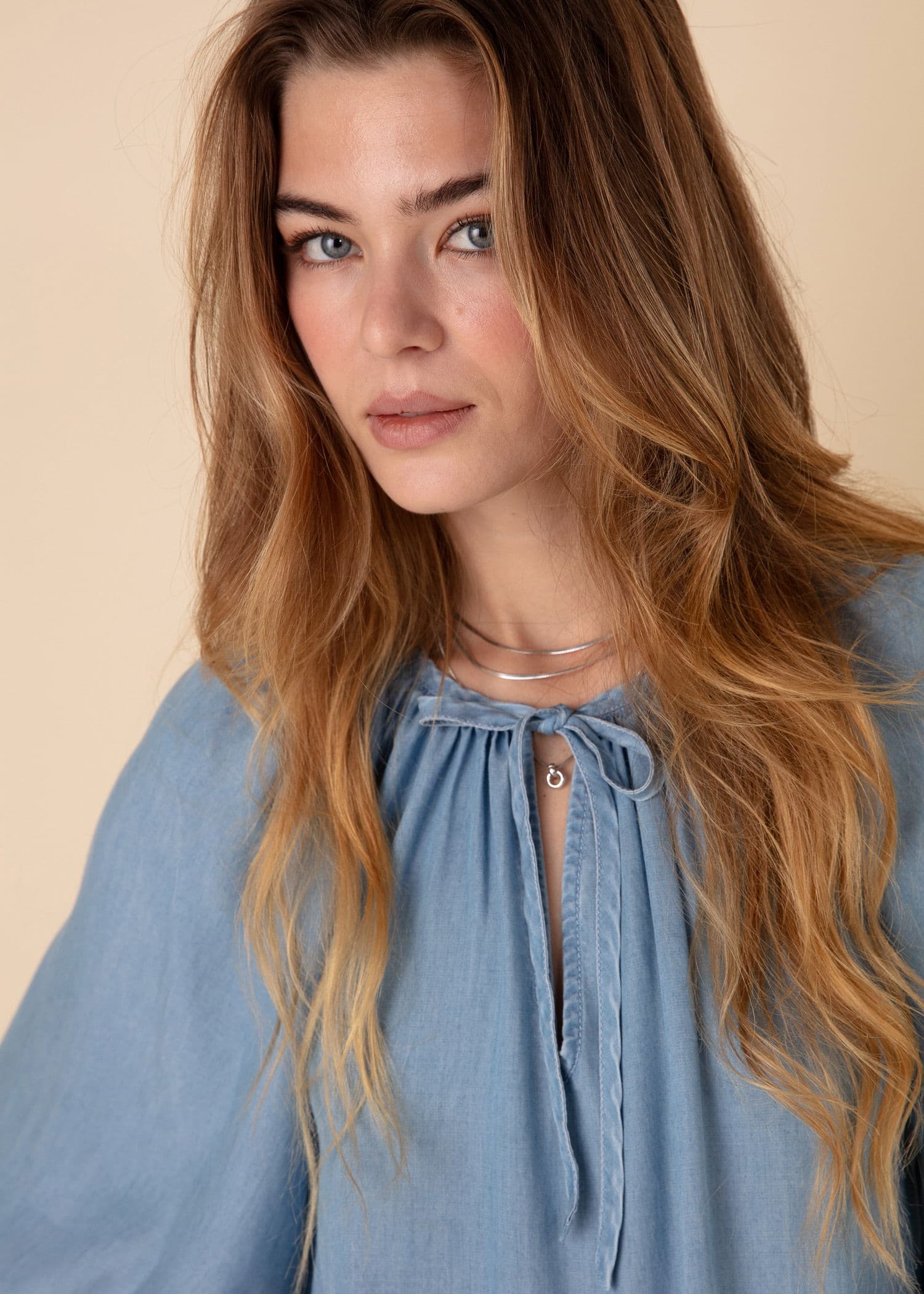 AVA Tencel maxi kjole - Blå 2 - Indiska