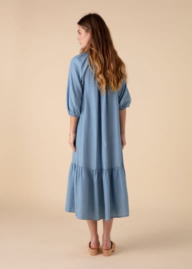 AVA Tencel maxi kjole - Blå 4 - Indiska