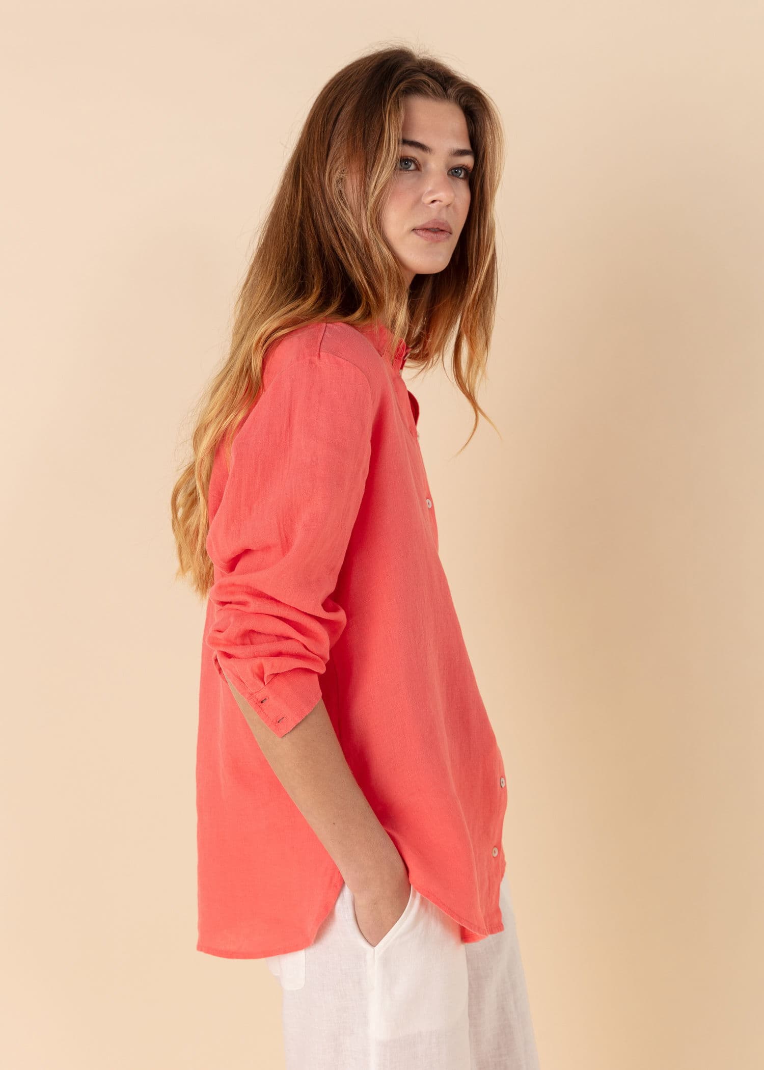 DIANA Rød linskjorte - Rød 3 - Indiska