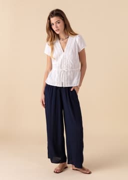 ELSIE CROPPED PANTS - NAVY
