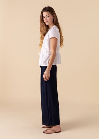 ELSIE Blå vide ankelbukser - Blå 2 - Indiska