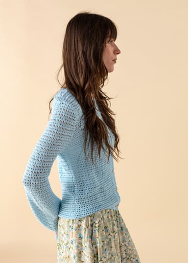 TOVE Lyseblå blonde cardigan - Blå 3 - Indiska