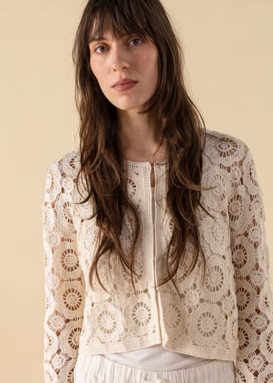 DREAM Bomullskardigan - Hvit 1 - Indiska