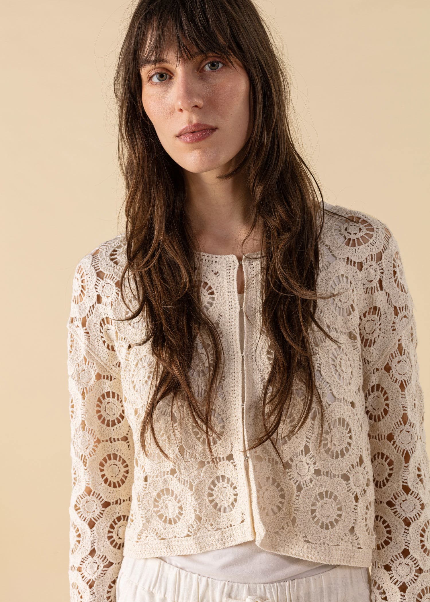 DREAM Bomullskardigan - Hvit 1 - Indiska