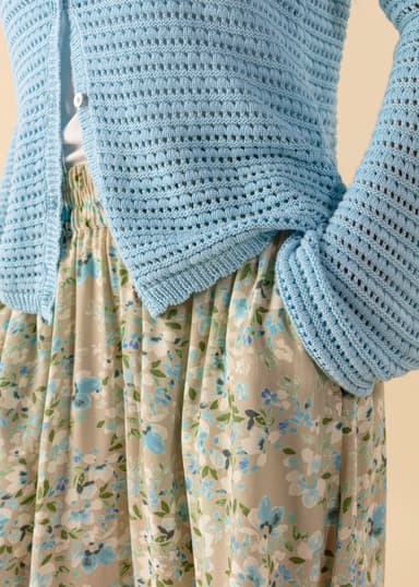 SIBEL Grønn mønstret midiskjørt - Grønn 3 - Indiska