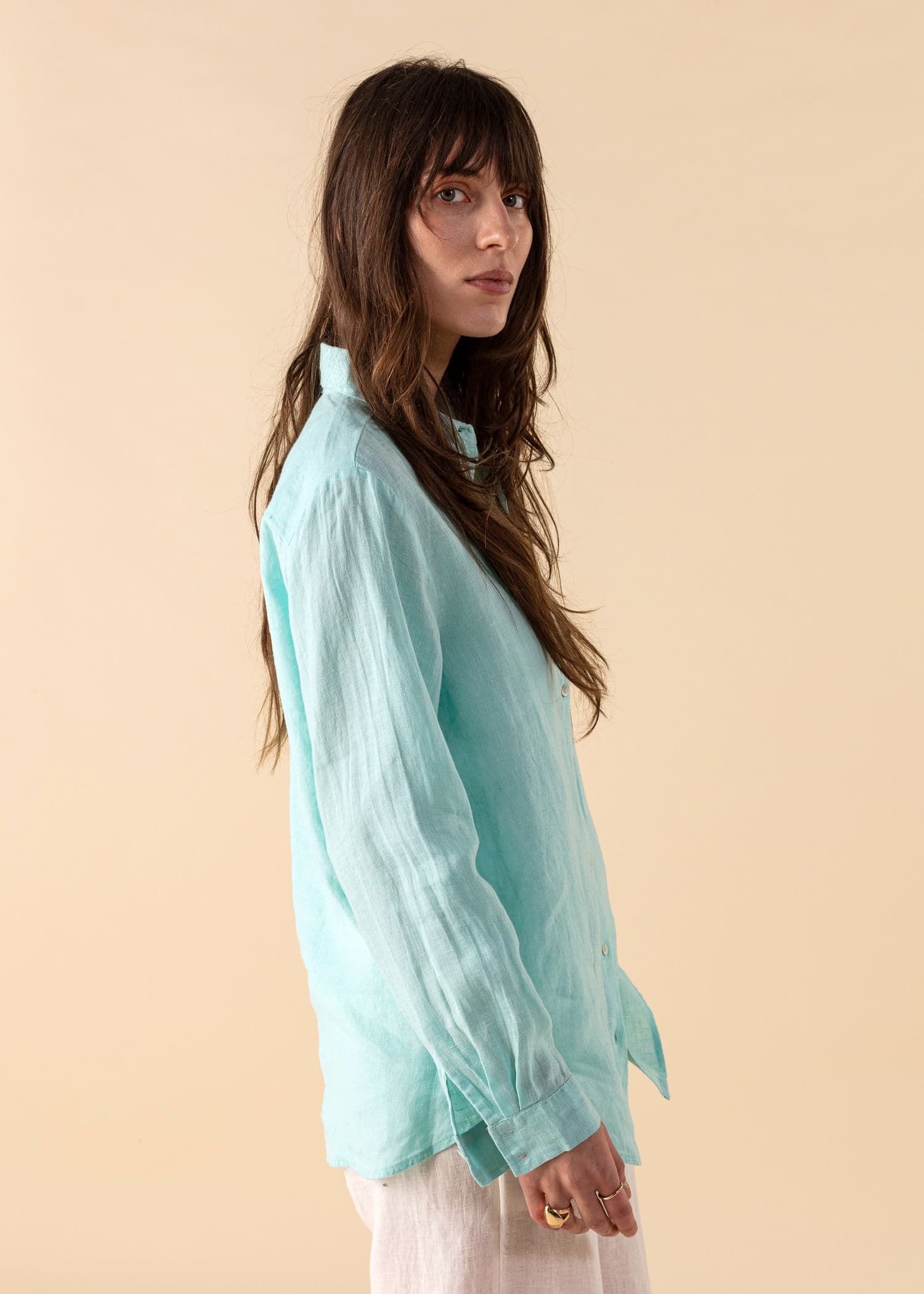 DIANA Turkis linskjorte - Grønn 2 - Indiska