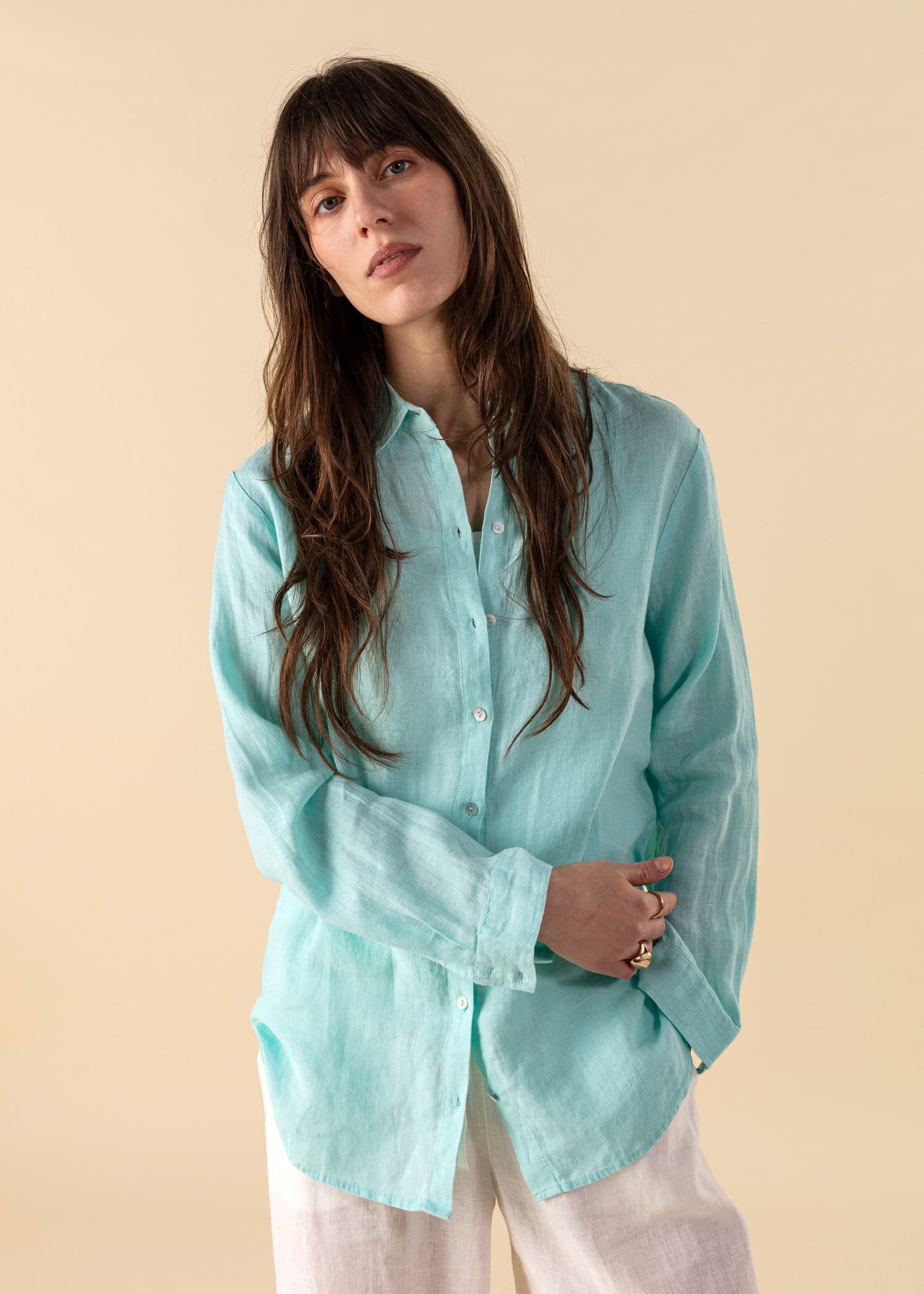 DIANA Turkis linskjorte - Grønn 5 - Indiska