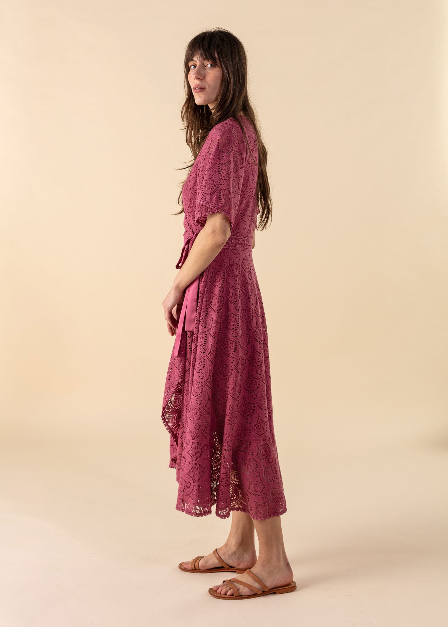 KRISTINA Rosa omslagskjole - Rosa 1 - Indiska