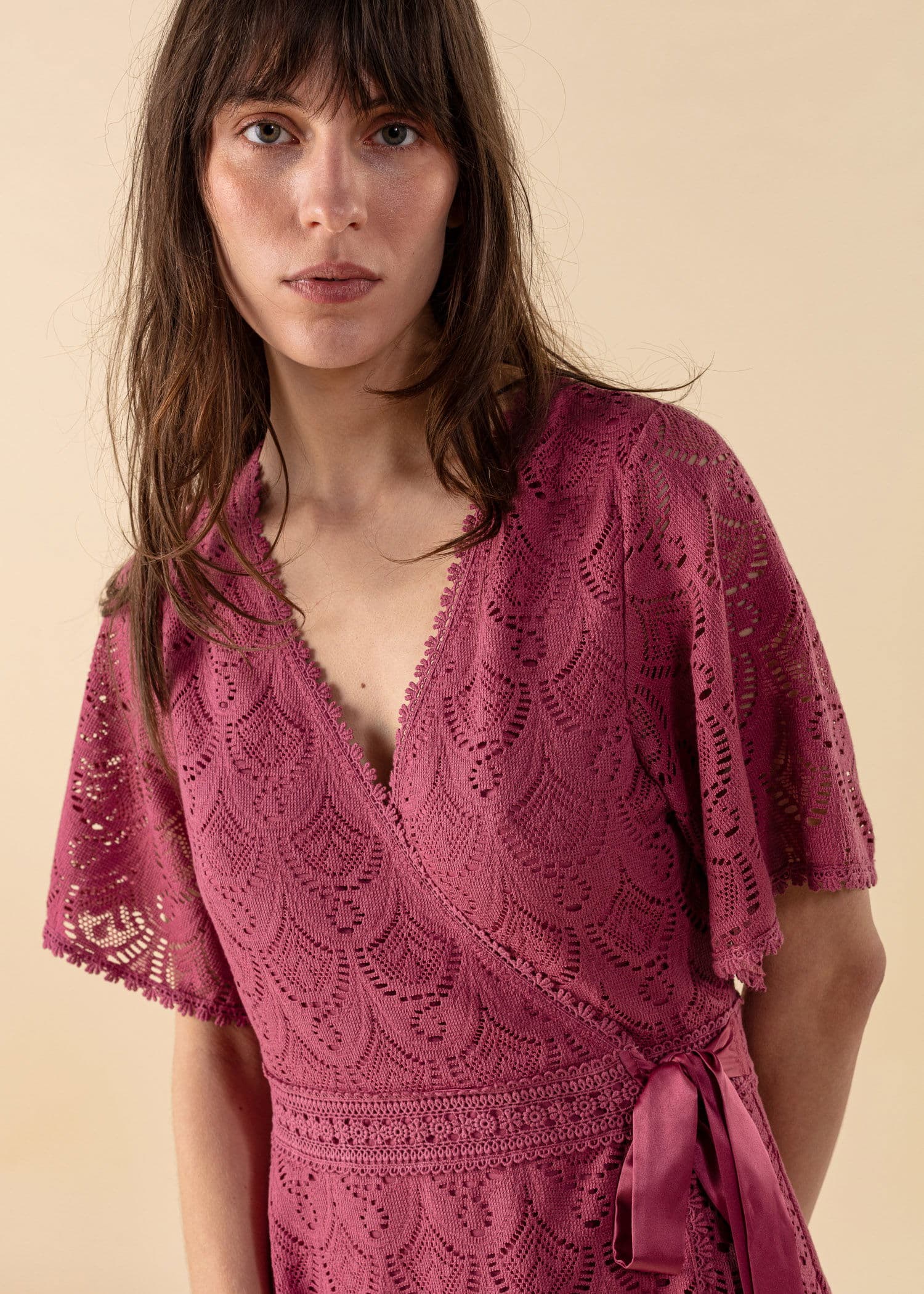 KRISTINA Rosa omslagskjole - Rosa 2 - Indiska