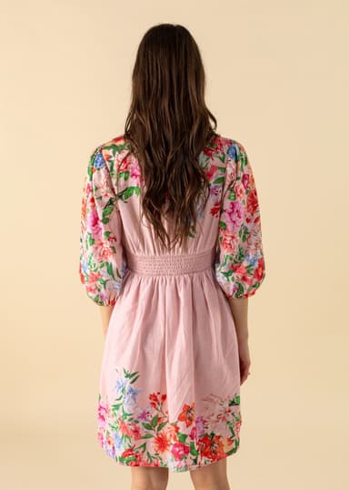 MIRELLA Kort blomsterkjole - Rosa 4 - Indiska
