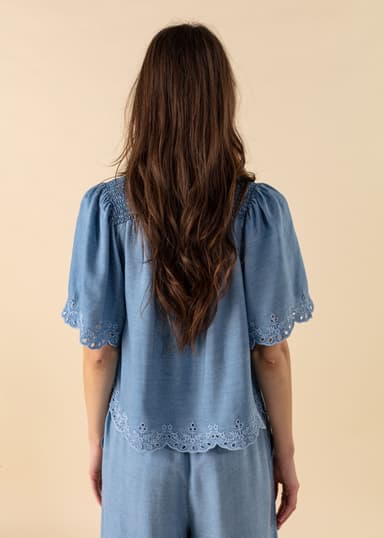 ARIELLE Blå bluse i tencel - Blå 8 - Indiska