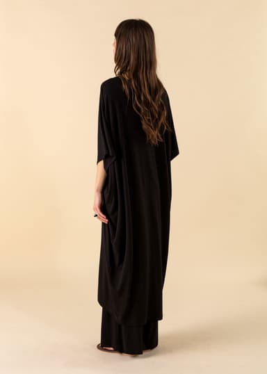 LILLEMOR Svart kimono i jersey - Svart 2 - Indiska