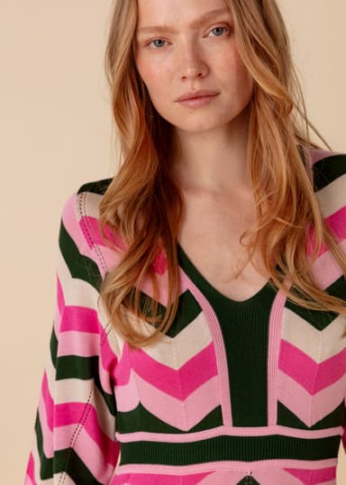 BIANCA Lang mønstret kjole - Grønn 2 - Indiska