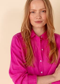 DIANA LINEN SHIRT - FUCHSIA