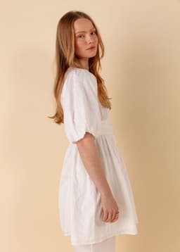 RIANNA FLOWER DRESS - WHITE