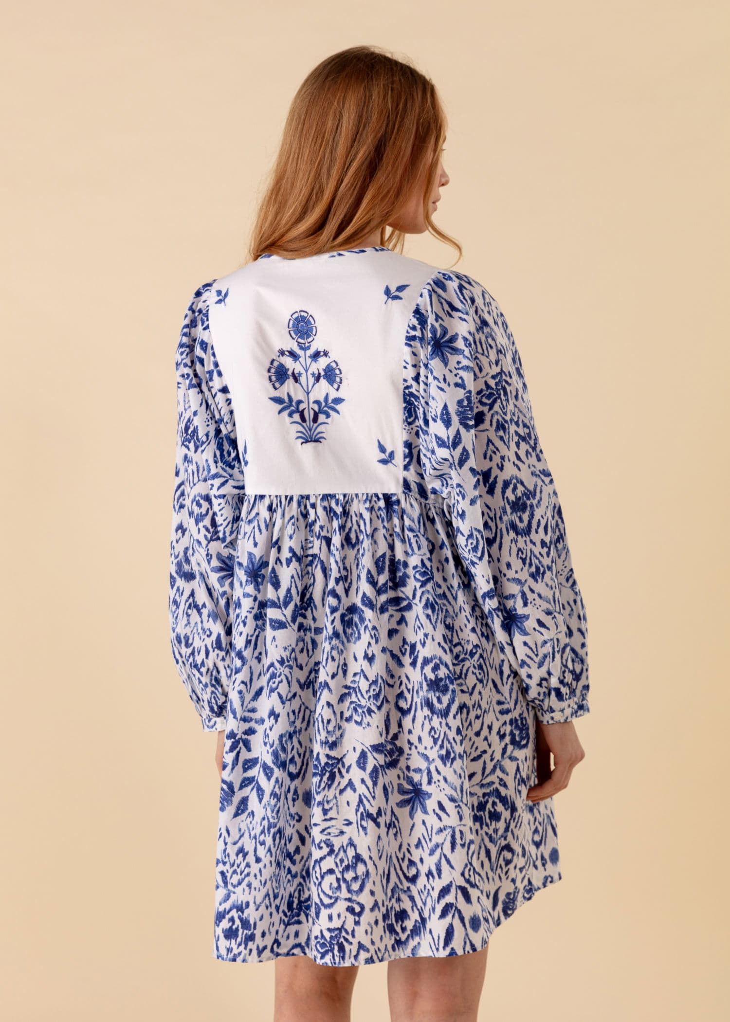 AURORA Lyhyt puhvihihainen mekko - Sininen 2 - Indiska