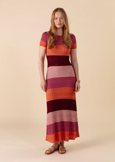 LINN Strikket maxi kjole - Multi 1 - Indiska
