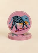 KIYANA HANDPAINTED COASTER S4 - ELEPHANT